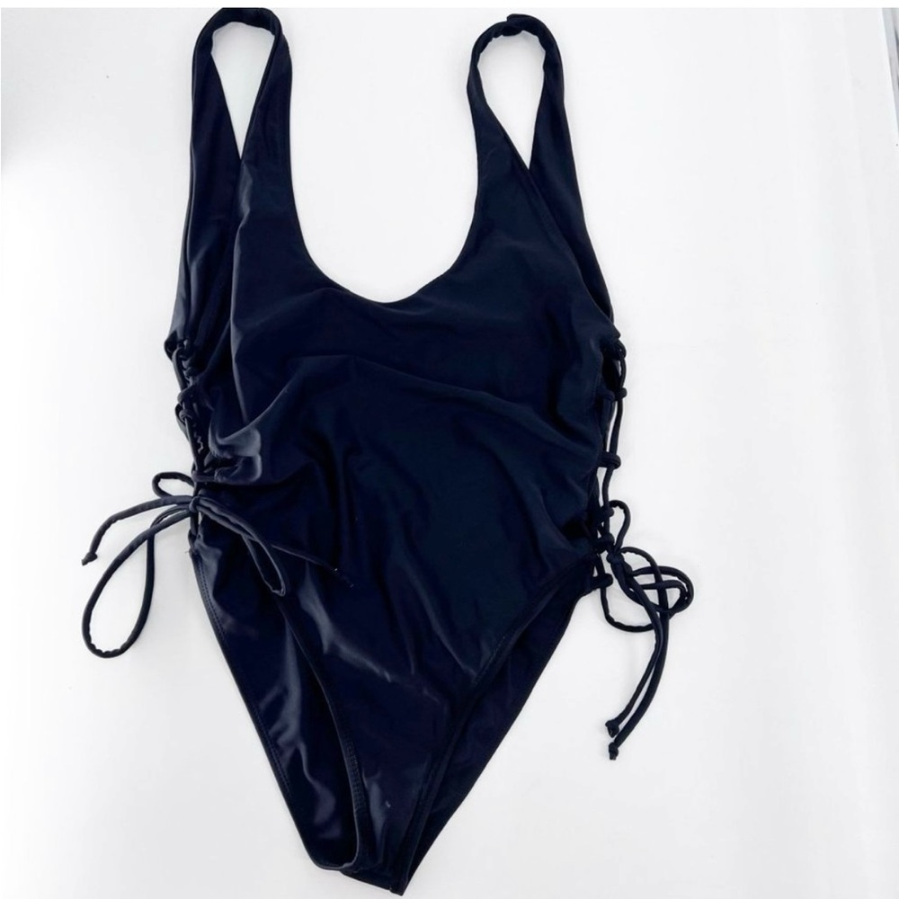 LF Black One-Piece Swimsuit with Side Ties